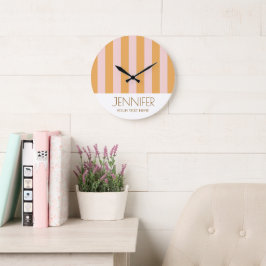 Färglöst godis Gult Färg Blockera Modern Rand Stor Klocka