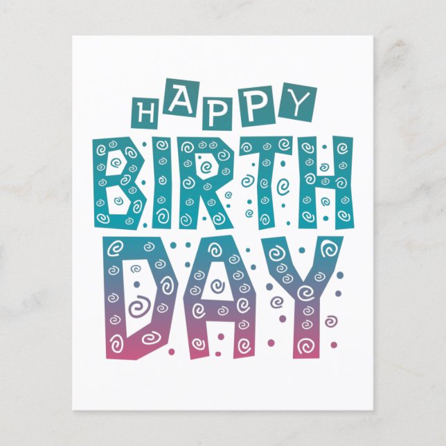 färglöst grattis på födelsedagen för alla flygblad (Framsidan)