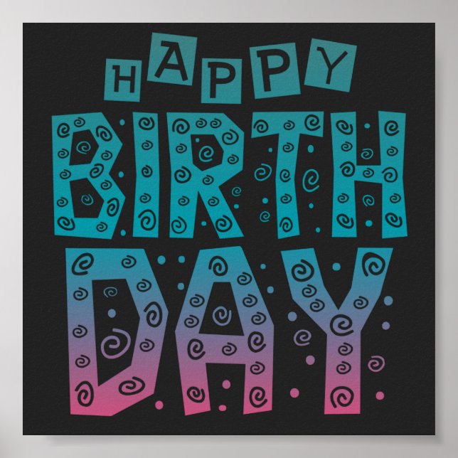 färglöst grattis på födelsedagen för alla poster (Framsidan)