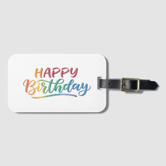 Färglöst Grattis på födelsedagen-lettering för Fir Bagagebricka