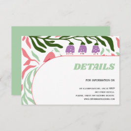 Färglöst grenar, retrofolklore-blommor bröllop tilläggskort