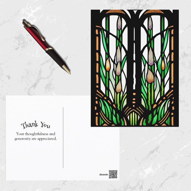 Färglöst Grönt Reeds Art nouveau-glaset Vykort (Skapare uppladdad)