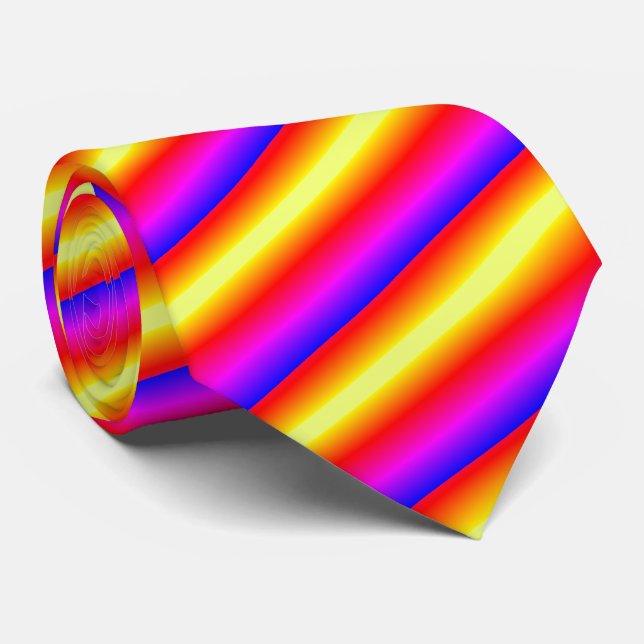 Färglöst hals Tie Neon Färg Rainbow Slips (Rullad)