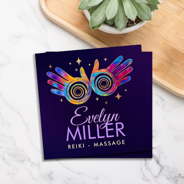 Färglöst Händer Energy Spiral Fyrkantigt Visitkort (Skapare uppladdad)