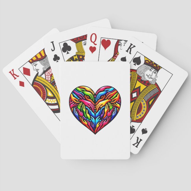Färglöst Händer Unity Heart Inclusitivity & Togeth Casinokort (Baksidan)