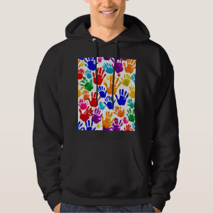 Färglöst handSkriv ut Hoodie