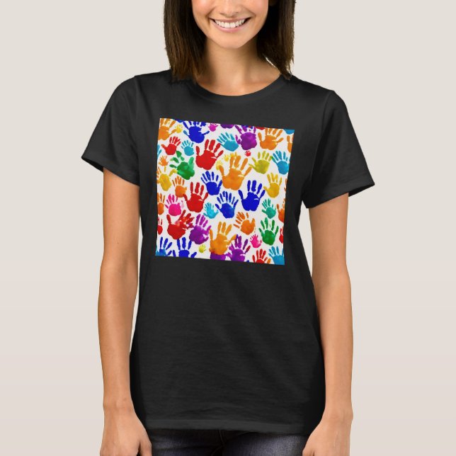 Färglöst handSkriv ut T Shirt (Framsida)