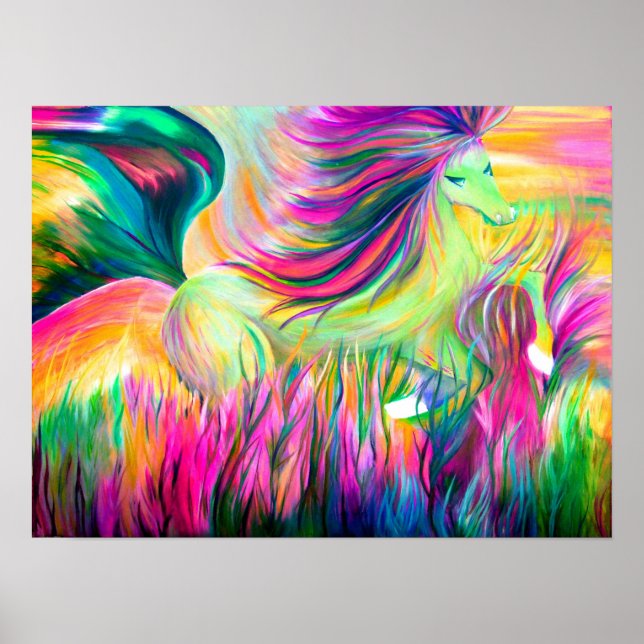 Färglöst hästmålning poster (Framsidan)