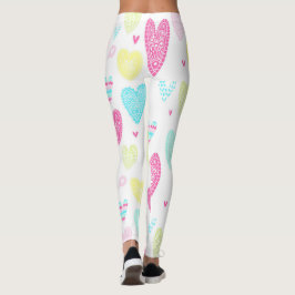 Färglöst hjärta Mönster Leggings