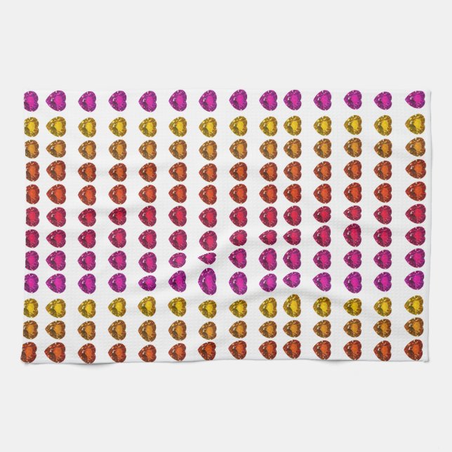 Färglöst hjärta Mönster - Roligt och speldesign Kökshandduk (Horisontell)