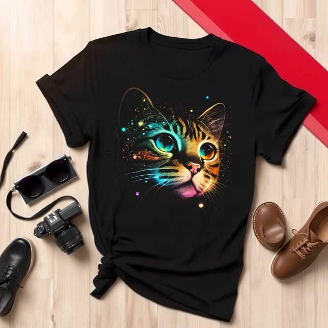 Färglöst hölje med lång, unik kute-katedesign t shirt (Skapare uppladdad)