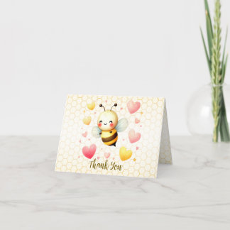 Färglöst honungsbi Lycklig Baby Shower Cute Tack Kort