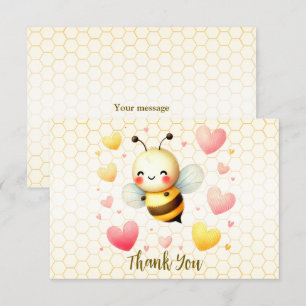 Färglöst honungsbi Lycklig Baby Shower Cute Tack Kort