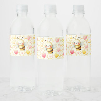 Färglöst honungsbi Lycklig Baby Shower Cute Vattenflaskor Etikett
