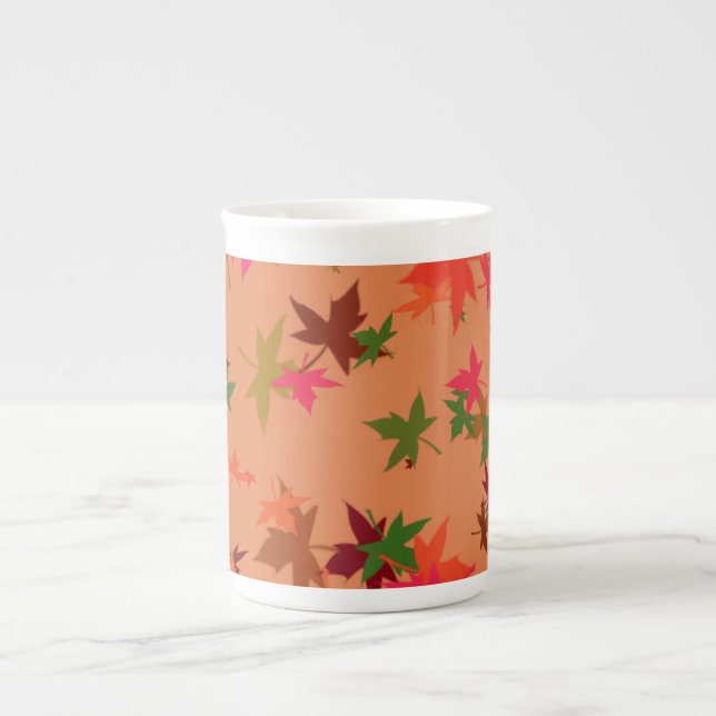 Färglöst höst löv-design med ben china mugg benporslin mugg (Framsidan)