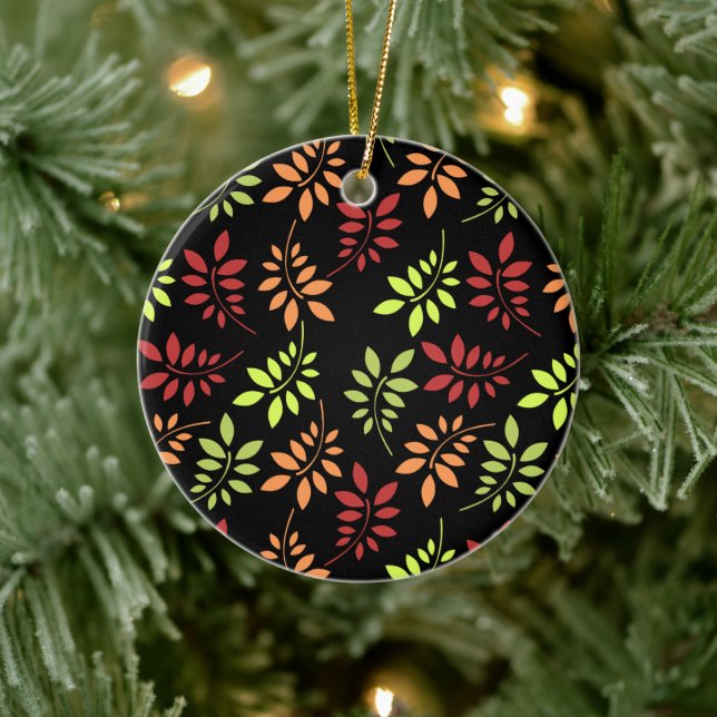 Färglöst Höst löv i varm toner Ceramic Ornam Julgransprydnad Keramik (Träd)