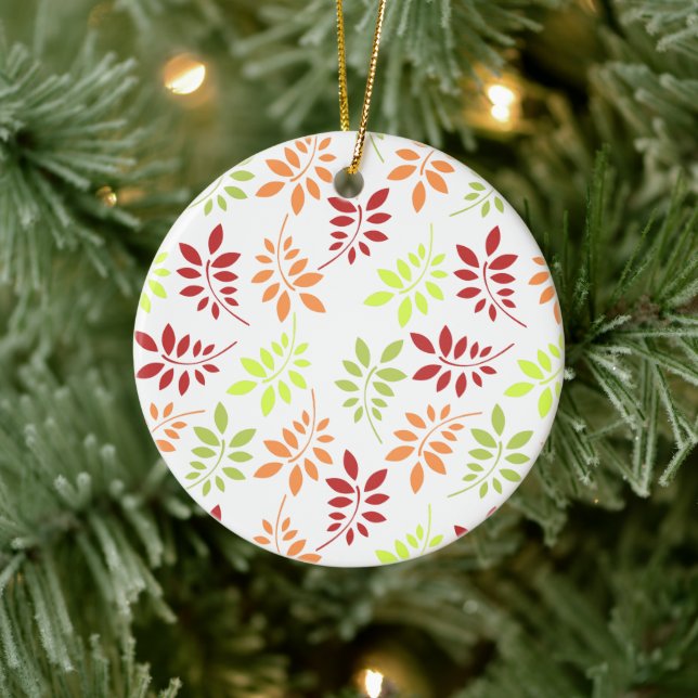 Färglöst Höst löv i varma toner Julgransprydnad Keramik (Träd)