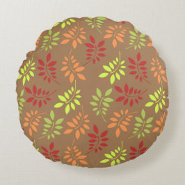 Färglöst Höst löv i varma toner Rund Kudde