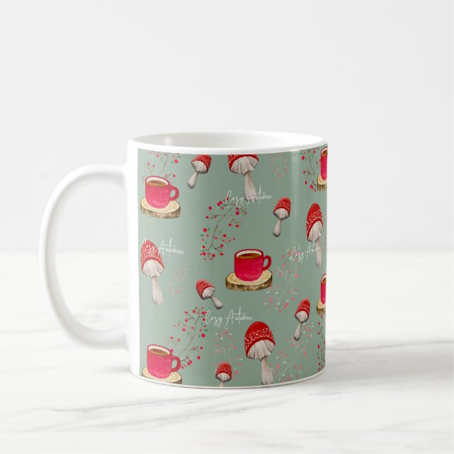 Färglöst höstvattenfärg mönster kaffemugg (Vänster)