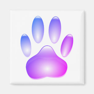 Färglöst Hund Paw Skriv ut Magnet
