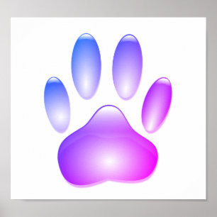 Färglöst Hund Paw Skriv ut Poster