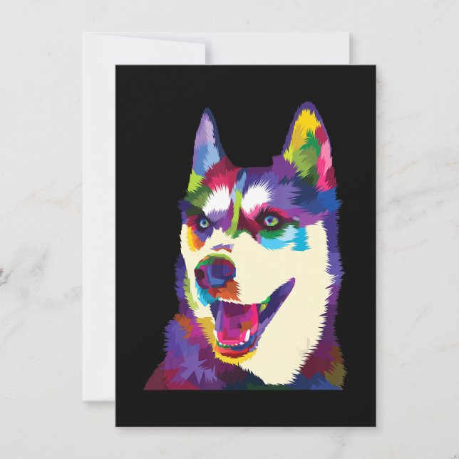 Färglöst hund pop | närvarande konsten stil inbjudningar (Framsida)