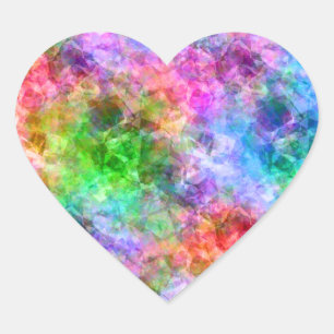 Färglöst idisslad Struktur Hjärtformat Klistermärke