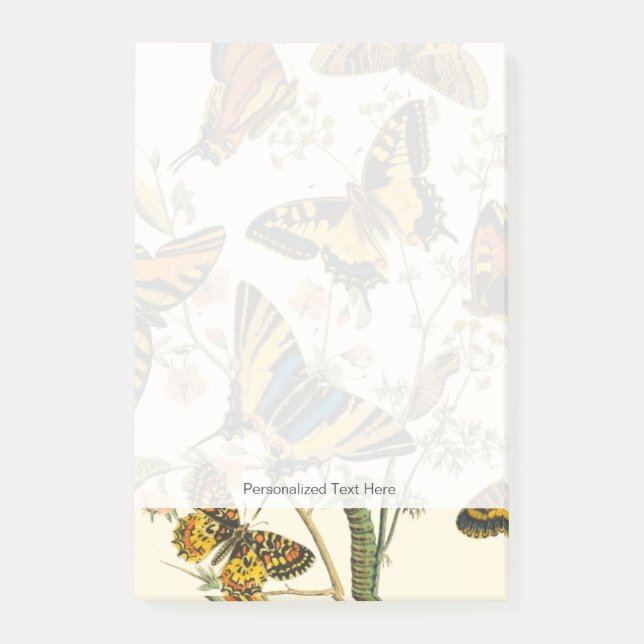 Färglöst isbildning av fjärilar och vattenpelare post-it block (Framsida)