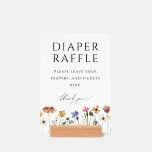 Färglöst jokrosblomma Diaper Raffle Baby Shower Si<br><div class="desc">Den här färgstarka blöjan med raffle-babyduschskylten är perfekt för din enkla, vismiska boho-regnbåge sommardusch. Den ljusa, förtjusande rosan, gulten, orangen och blommigten guld färg i ge känner sig som en vintage av minsta möjliga elegant-vår-hippie -trädgård. Den moderna designen är konst och delikat och ger en klassisk, jordfin ängsskugga i vattenfärg....</div>