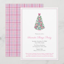 Färglöst Julgran-favoriter Sak Party Inbjudningar