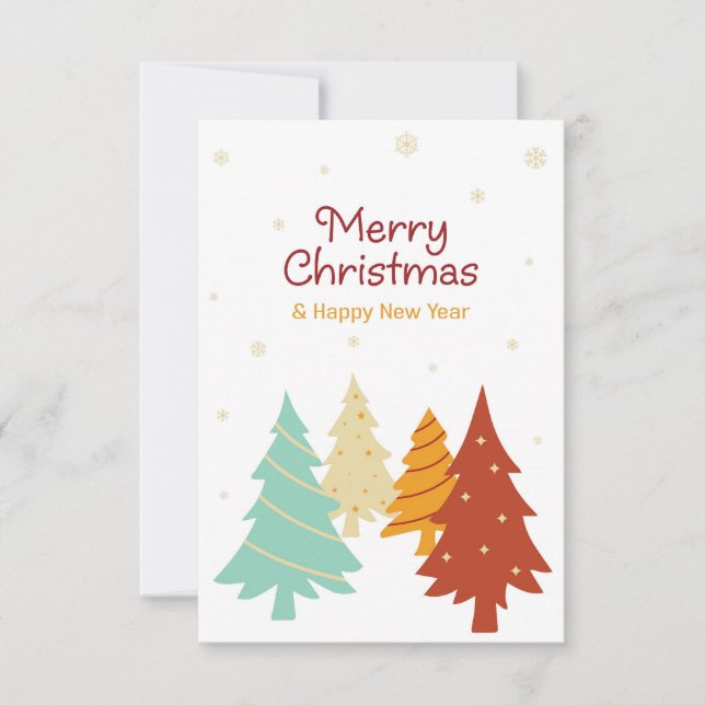 Färglöst Julgranar. Kort (Framsida)