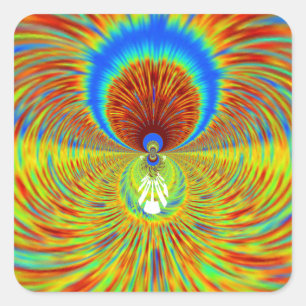 Färglöst Kaleidoscope Art-utskrift Fyrkantigt Klistermärke