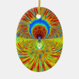 Färglöst Kaleidoscope Art-utskrift Julgransprydnad Keramik