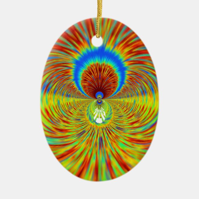 Färglöst Kaleidoscope Art-utskrift Julgransprydnad Keramik (Framsidan)