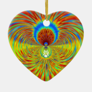 Färglöst Kaleidoscope Art-utskrift Julgransprydnad Keramik
