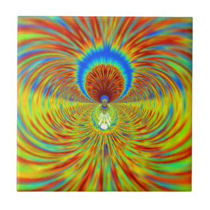 Färglöst Kaleidoscope Art-utskrift Kakelplatta