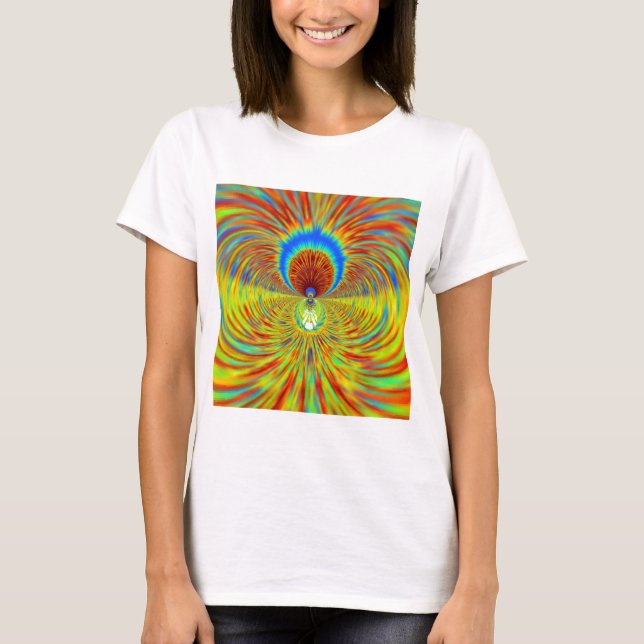 Färglöst Kaleidoscope Art-utskrift Tee (Framsida)