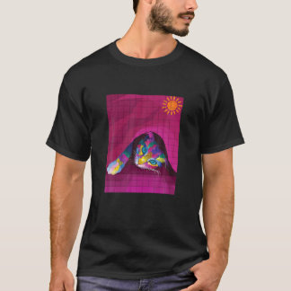 Färglöst katt: Färgfull katt lovers pop Art Stil T Shirt