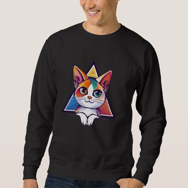 Färglöst katt lång ärmad tröja (Framsida)