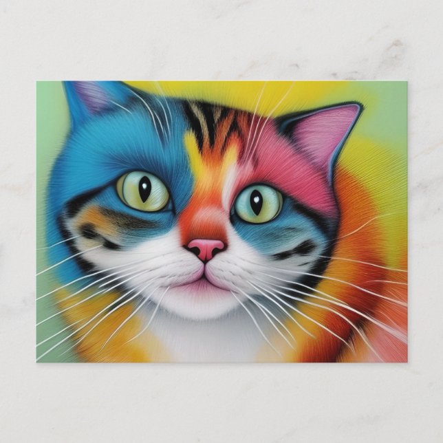 Färglöst katt vykort (Framsida)