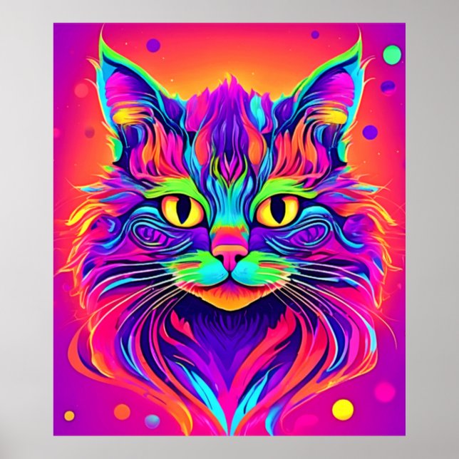 Färglöst katthuvud poster (Framsidan)