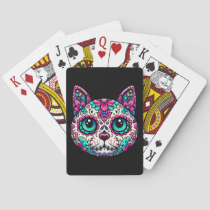 Färglöst kattsocker Skull Casinokort