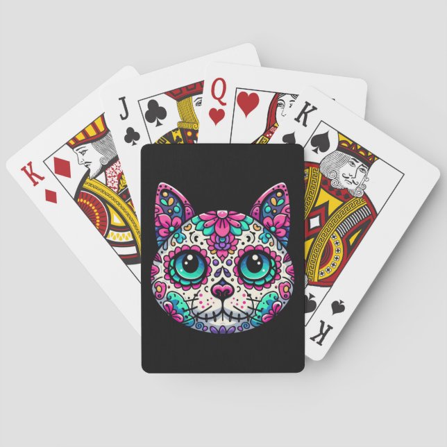Färglöst kattsocker Skull Casinokort (Baksidan)