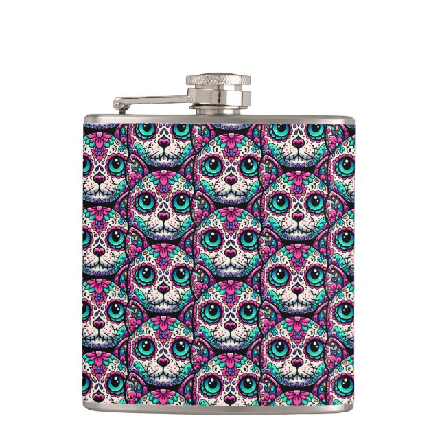 Färglöst kattsocker Skull Fickplunta (Framsidan)