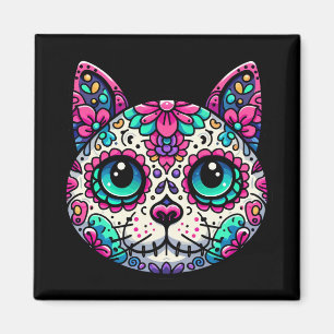 Färglöst kattsocker Skull Magnet