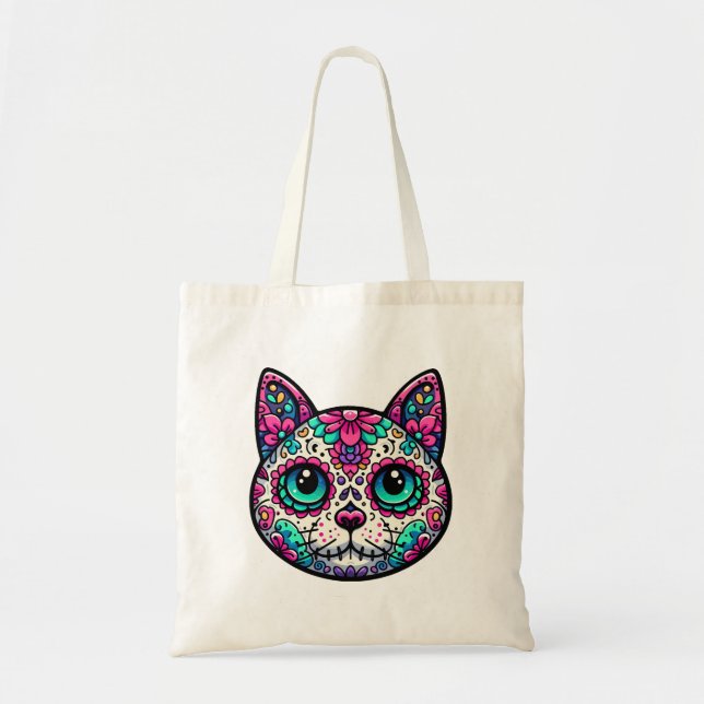 Färglöst kattsocker Skull Tygkasse (Framsidan)