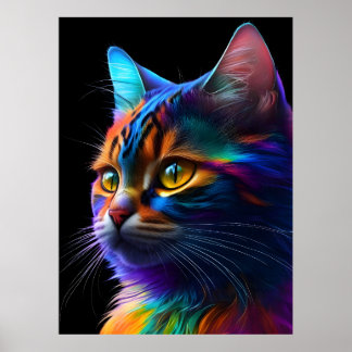 Färglöst kattutskrift, kattunge Bild, biten katt Poster