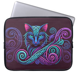 Färglöst keltiskt katt laptop fodral