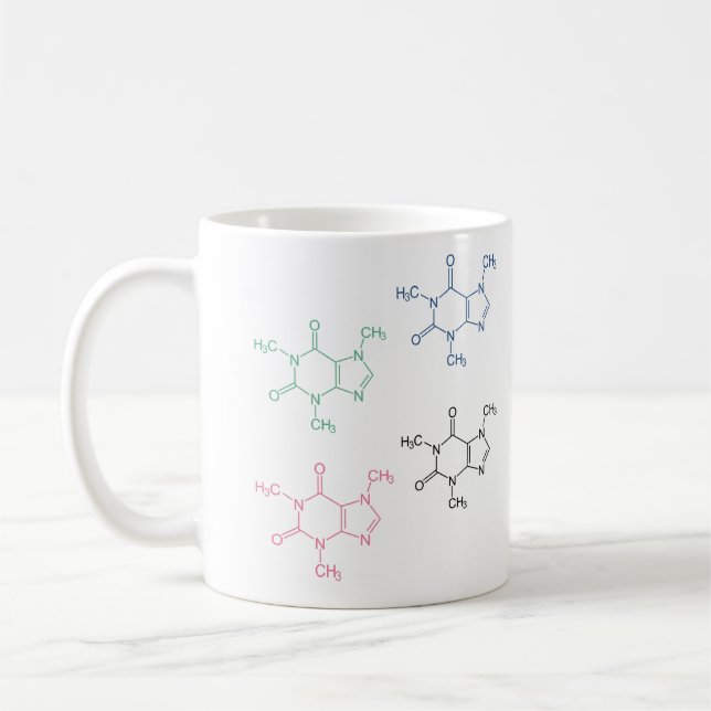 Färglöst koffeinmolekyl Mönster Kaffemugg (Vänster)