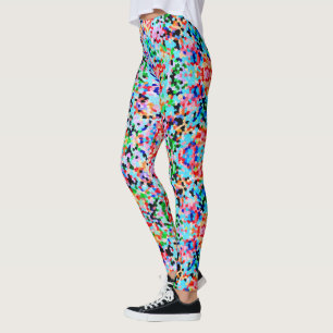 Färglöst konfetti Abstrakt Mosaic Mönster Neck Tie Leggings